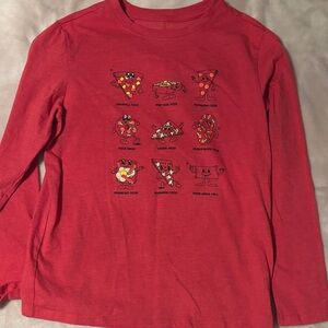 Cat & Jack Red Kids Pizza Party Long Sleeve Tee